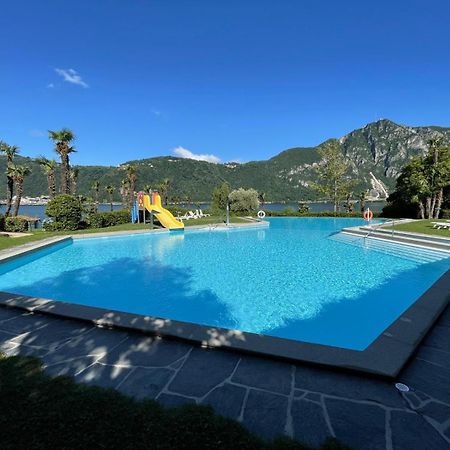 Luganersee, Pool, Strand, Parkplatz, Suite 204 Bissone Exterior photo